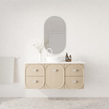 Port 1200mm Wall Hung Single Vanity with Solid Surface Countertop